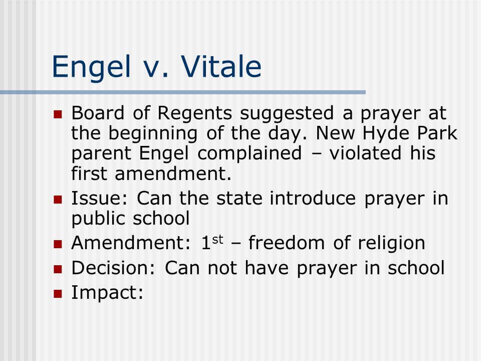 Facts and Case Summary - Engel v. Vitale